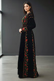 Velvet Simply Bloomed Elegant  Embroidered Palestinian Thobe