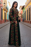 Green Velvet Bloom Stunning Thoub