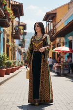 Load image into Gallery viewer, Teal Green
 Velvet Palastine Thoub
