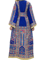 Load image into Gallery viewer, Blue Palestinian Thobe With Embroidery Belt
