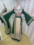 Stunning Green Embroidered Palestinian Thobe Reversible Belt