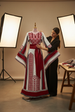 The Ruby Wrap Embroidered Palestinian Thobe with Matching headpiece