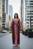 The Maroon Silk Thobe Palestine Thoub