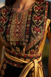 The Golden Embroidery Silk Fashion Dress
