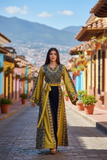 Simply Elegant Wide Sleeve Thoub Embroidered Palestinian Thobe