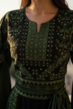 The Green Embroidery Silk Fashion Dress