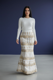 Pre-Order Customized Luxury Long Fully Embroidered Maxi Skirt