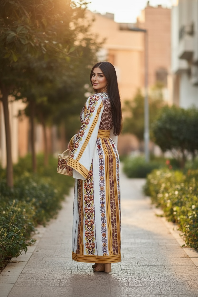 Sanabel Al-Qamh White Thoub