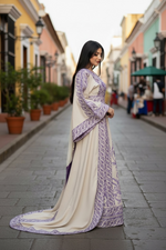 Load image into Gallery viewer, Absolutely Stunning Embroidered Palestinian Fellahi Thobe With Matching Headpiece &amp; overskirt
