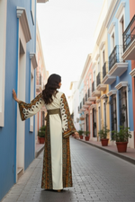 Load image into Gallery viewer, Green Embroidered Palestinian Thobe Wide Sleeves
