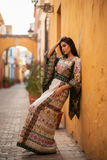 Jacquard-Embroidered Palestinian Thobe  Wide Sleeves
