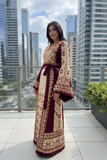thoub Embroidered Palestinian Fellahi Thobe With Belt