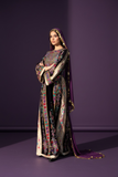 Purple Velvet Malacca Embroidered Palestinian Fellahi Thobe