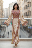 Simply Beige Thoub Embroidered Palestinian