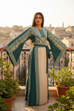 Green Embroidery Silk Fashion Dress