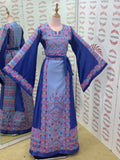 Stunning Blue Embroidered Palestinian Thobe Reversible Belt