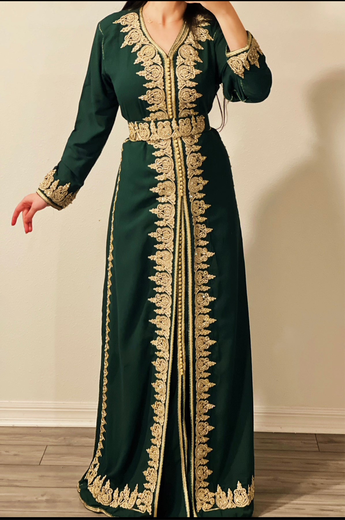 2 pieces Moroccan Embroidery stone caftan