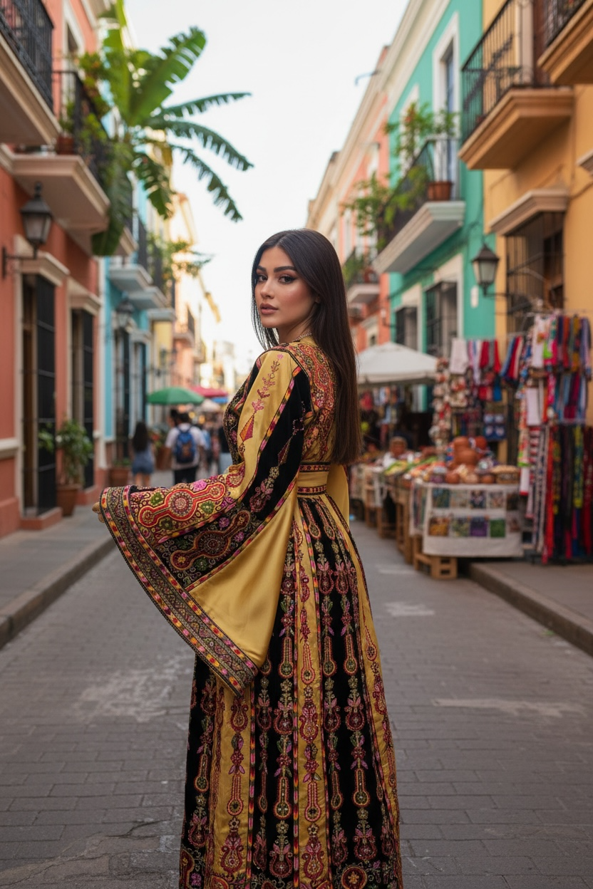 The Diamond Satin Luxury Tatreez Thobe