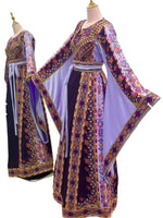 Load image into Gallery viewer, Purple Embroidered Palestinian Thobe

