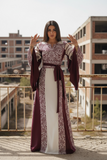 Maroon Tatreez Elegant Embroidered Palestinian Dress