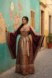 Embroidered Palestinian Thobe Featuring Wide Sleeve