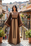 Simply Elegant Wide Sleeve Thoub Embroidered Palestinian Thobe