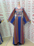 Blue Majdalway Embroidered Palestinian Fellahi Thobe