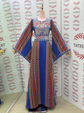 Blue Majdalway Embroidered Palestinian Fellahi Thobe
