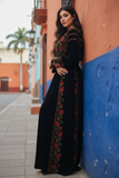 Velvet Simply Bloomed Elegant  Embroidered Palestinian Thobe