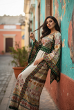 Jacquard-Embroidered Palestinian Thobe  Wide Sleeves