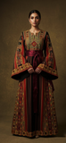 Black/ multicolored Majdalway Embroidered Palestinian Fellahi Thobe