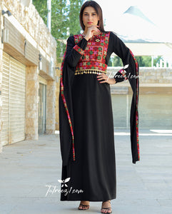 Black Simple Elegant Embroidered Dress