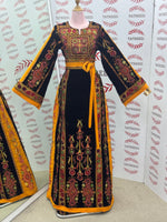 Load image into Gallery viewer, Velvet Malacca  Embroidered Palestinian Fellahi Thobe
