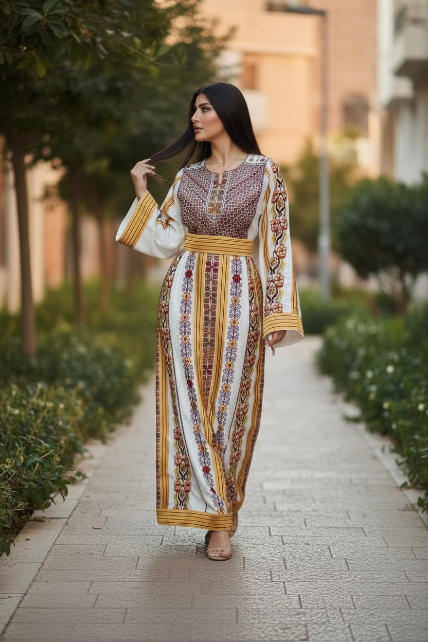 Sanabel Al-Qamh White Thoub