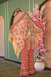 Cappuccino Traditional Embroidered Palestinian Fellahi Thobe with Matching Headpiece