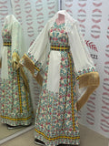 The Saffron Bloom Thobe Paired with the Matching Heritage Shawl