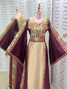Beige A Simple Elegant Embroidered Dress