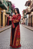 Maroon Velvet embellished with intricate Qasab (metallic) embroidery.