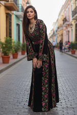 Load image into Gallery viewer, Black Velvet Bloom Stunning Thoub
