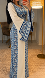 Blue Stunning Embroidery Traditional Embroidered Palestinian Fellahi Thobe