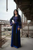 Blue Elegant Embroidered Palestinian Dress