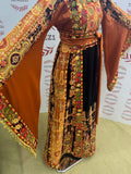 Bronze Glow Satin Bell Sleeve Thoub