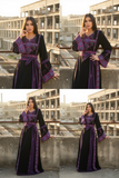 Purple Elegant Embroidered Palestinian Dress