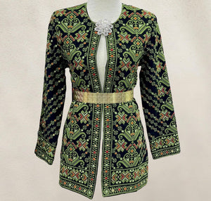 Green Long Jacket Embroidery