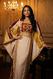 Golden Threads Beige Twilight Traditional Thobe with Wide Sleeves