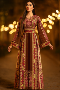 New Collection Jennah wnar Malacca Thoub Silk Velvet  Embroidery Thoub come with Belt