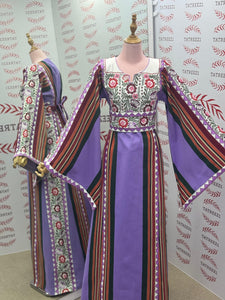 Purple Majdalway Embroidered Palestinian Fellahi Thobe