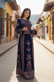 Blue Velvet Embroidery Palestinian Fellahi Thobe