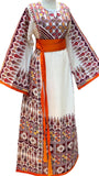 Stunning Etameen Beige Shade Embroidered Palestinian Fellahi Thobe