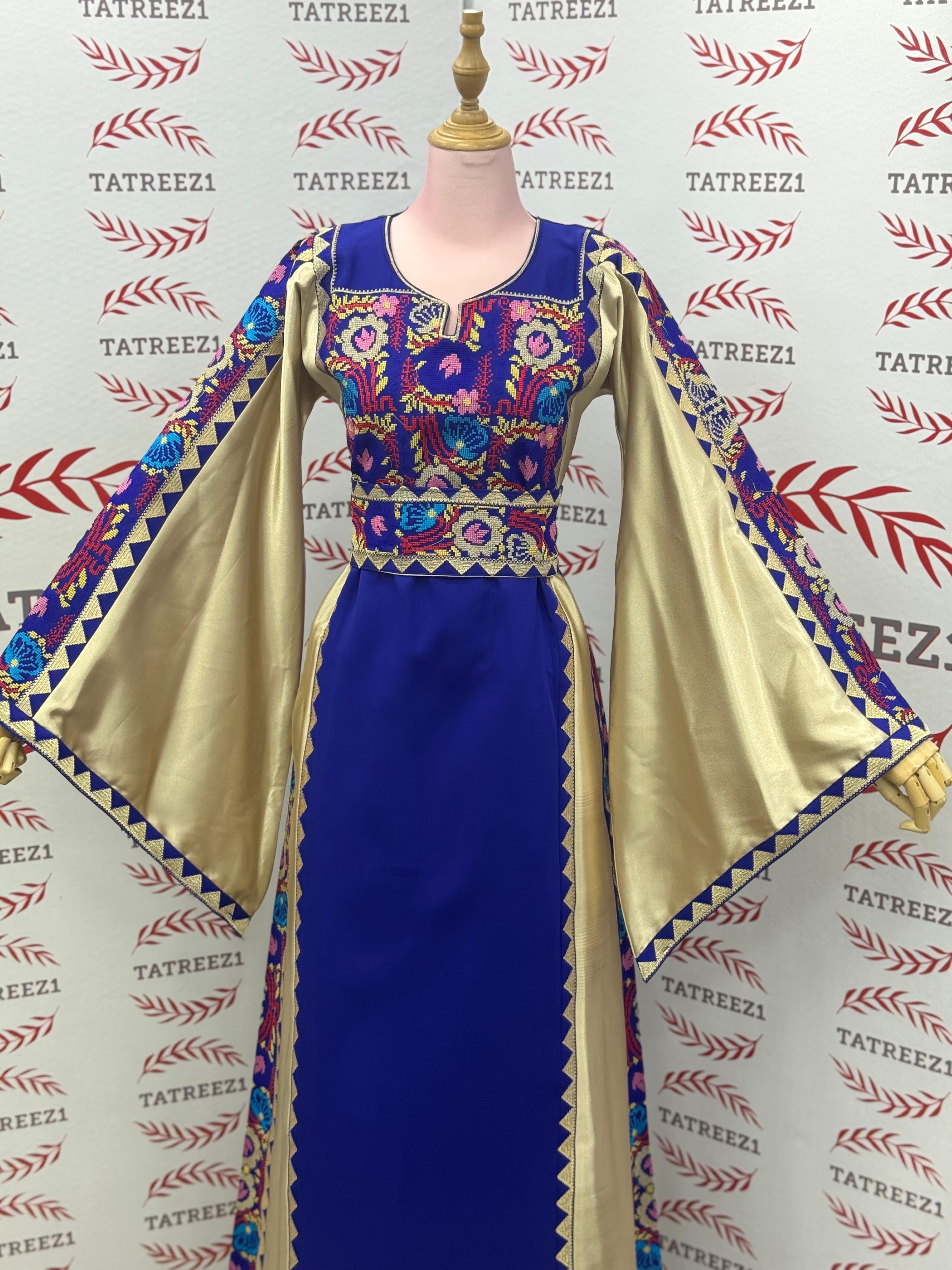 Blue Simple Elegant Embroidered Dress